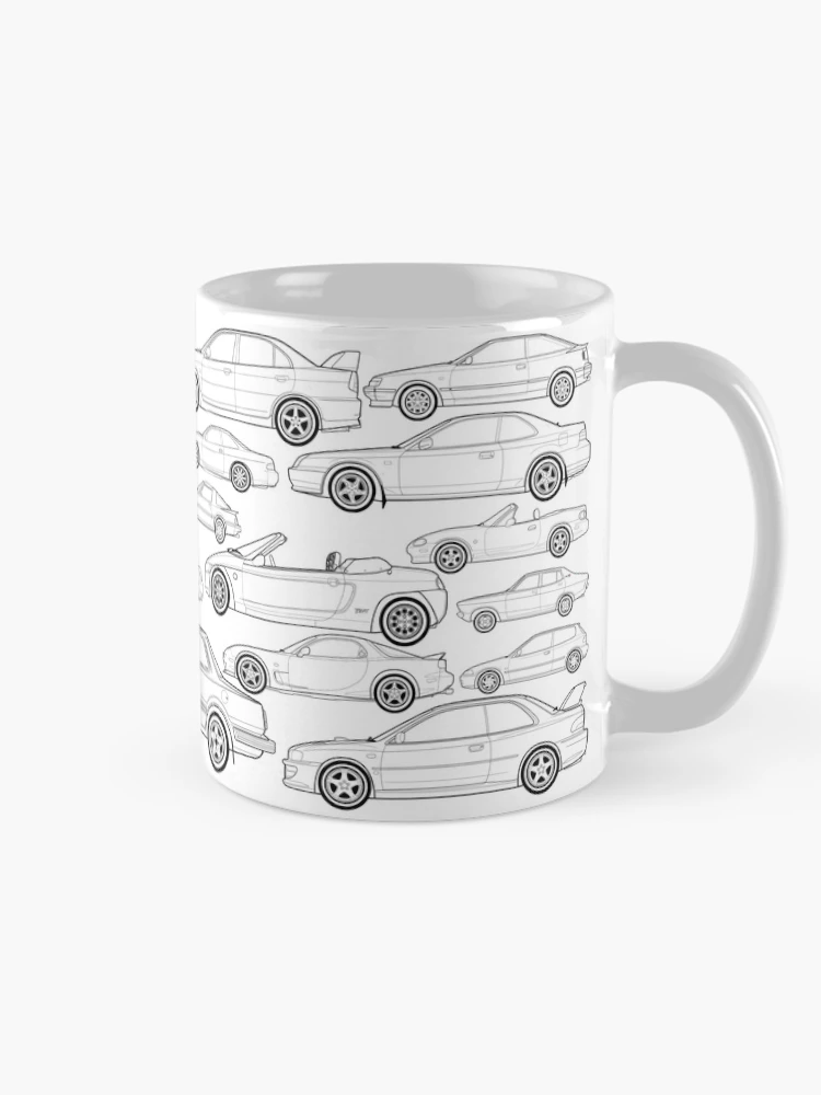 Aperçu 3 sur 6. Mug à café avec l'œuvre Japanese classic cars mug wrap no2 créée et vendue par RJWautographics Mugs and Stickers.