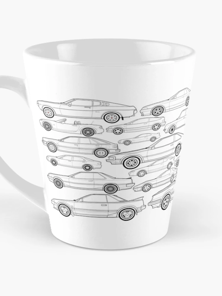 Aperçu 3 sur 4. Mug à café avec l'œuvre Japanese classic cars mug wrap no2 créée et vendue par RJWautographics Mugs and Stickers.
