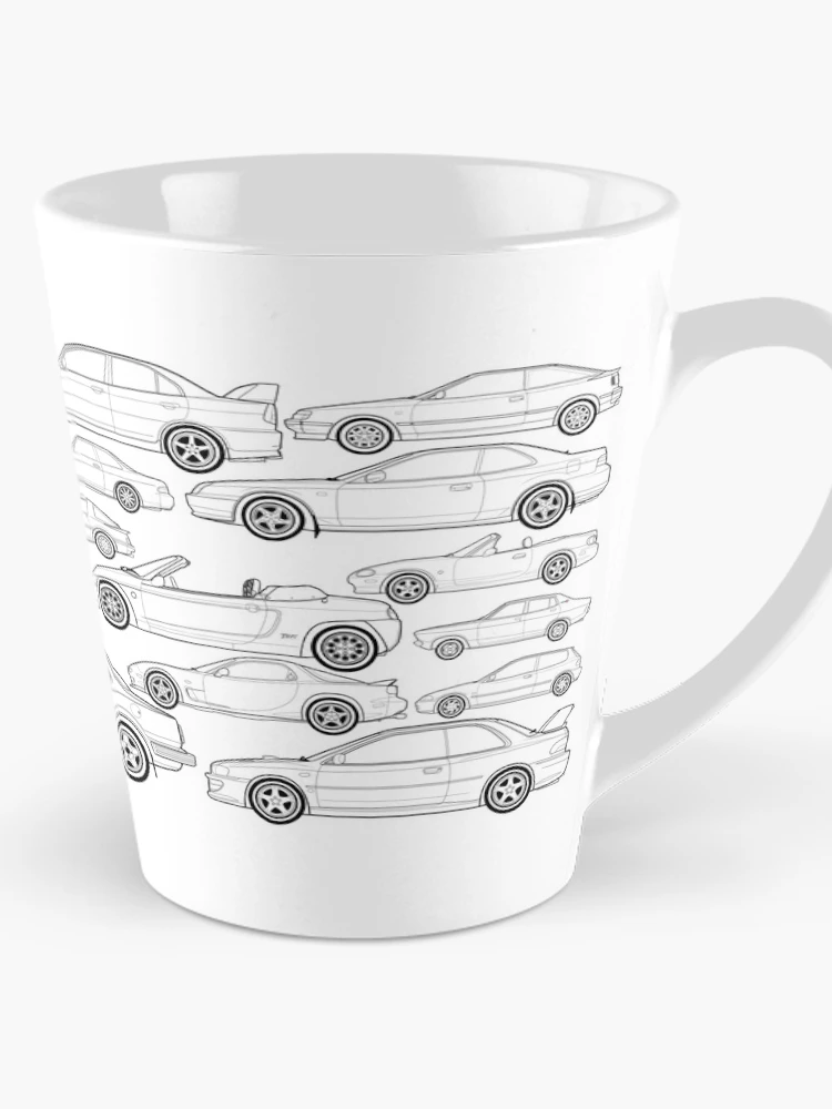 Aperçu 1 sur 4. Mug à café avec l'œuvre Japanese classic cars mug wrap no2 créée et vendue par RJWautographics Mugs and Stickers.