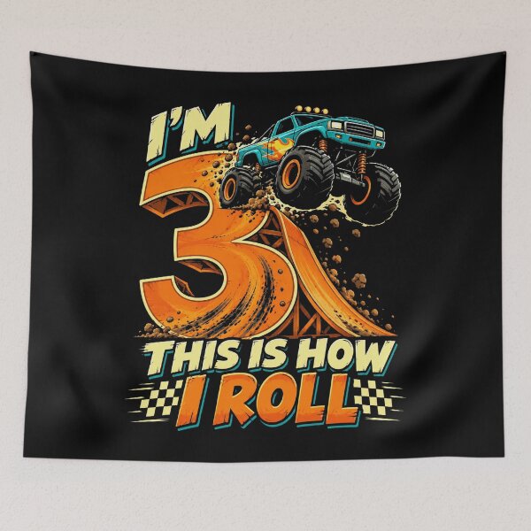 Item preview, I'm 3 This Is How I Roll Monster Truck 3rd Birthday Three Year Old designed and sold by FolkGraphics.