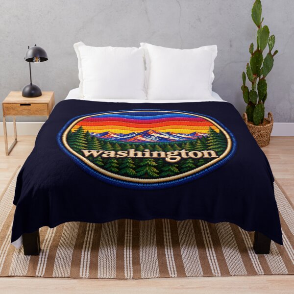 Item preview, Washington State Embroidered Sunset Mountain Patch designed and sold by Swanny's Custom T-shirt and Gift Designs.