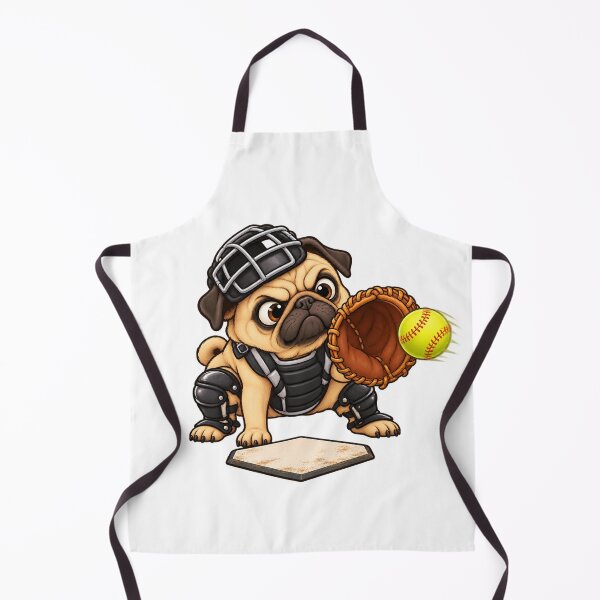Item preview, Softball Catcher Pug designed and sold by CozyMigo.