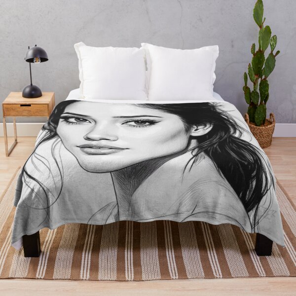 Item preview, Elegant Muse - Contemporary Black and White Portrait Sketch designed and sold by nhk999.