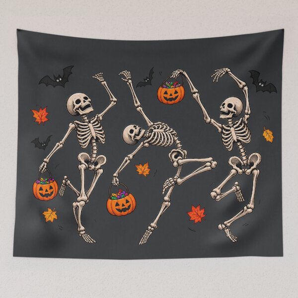 Item preview, Funny Dancing Skeletons Halloween Shirt with Pumpkins and Bats designed and sold by tarzbol.