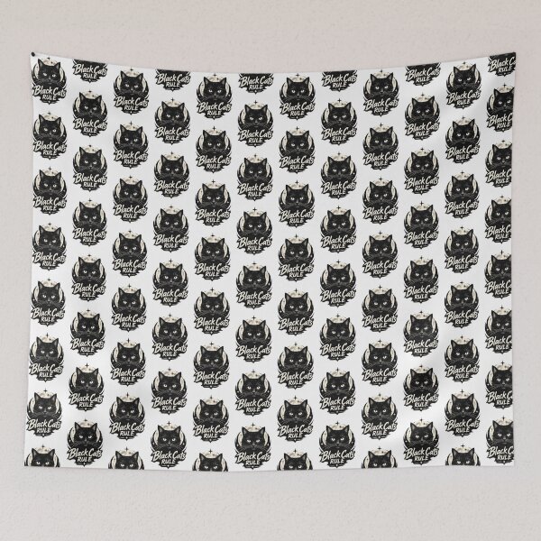 Item preview, Black Cats Rule Funny Hello Darkness Cat Lover Design ⭐⭐⭐⭐⭐ designed and sold by FilthyOldHag.