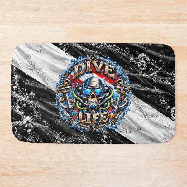 Item preview, Dive Life – Scuba Diving Skull, Nautical Anchor & Diver Down Flag designed and sold by artistwill.