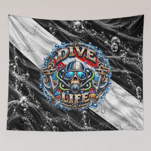 Item preview, Dive Life – Scuba Diving Skull, Nautical Anchor & Diver Down Flag designed and sold by artistwill.