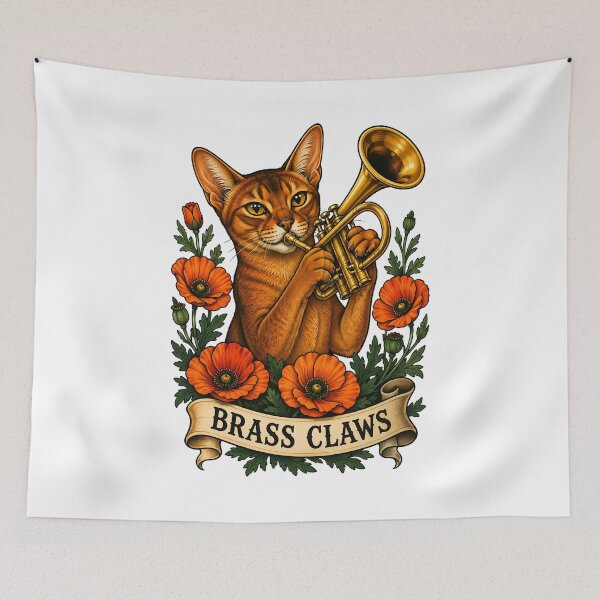 Item preview, Brass Claws Cat Trumpet Music designed and sold by Old's Cool Cat Studio.