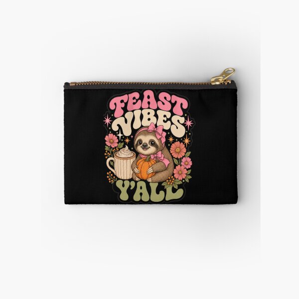 Item preview,  Feast Vibes Y'all Cute Sloth Pink Bow designed and sold by Design Vibras.