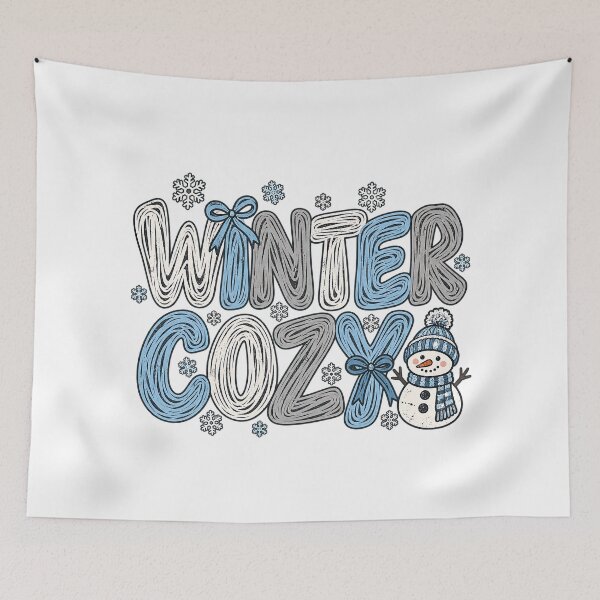 Item preview, Winter Cozy Snowman Blue Bow Holiday designed and sold by DesignArtist.ia.