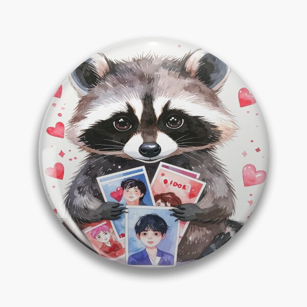 Item preview, K-Pop raccoon with idol photocards (male) designed and sold by LiskoDesign.
