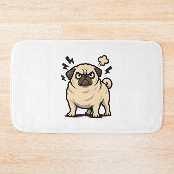 Item preview, Angry Fawn Pug Illustration with Expressive Face Design ⭐⭐⭐⭐⭐ designed and sold by dejan1471.