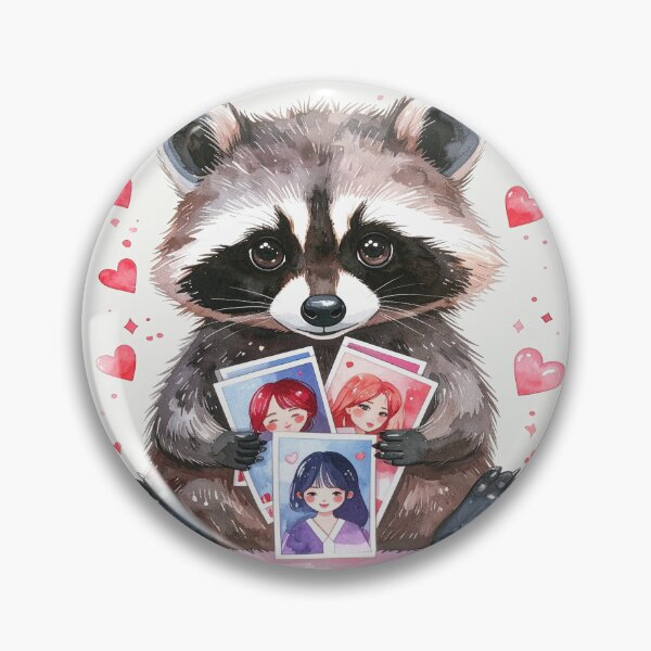 Item preview, K-Pop raccoon with idol photocards (female) designed and sold by LiskoDesign.