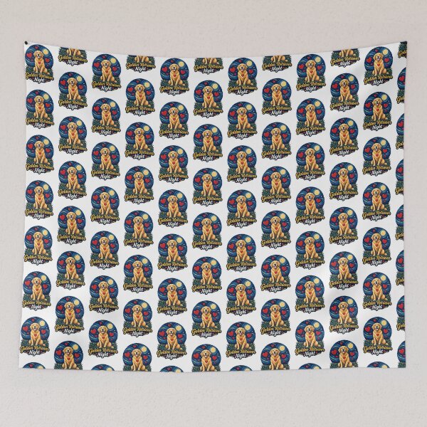 Item preview, Golden Retriever Night Design with Heart Accents Cute Dog Lover Artwork ⭐⭐⭐⭐⭐ designed and sold by dejan1471.