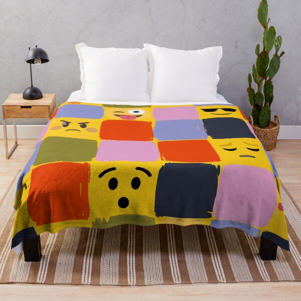 Item preview, Colorful Emoji Mood Faces Checkerboard Pattern designed and sold by asudesign.