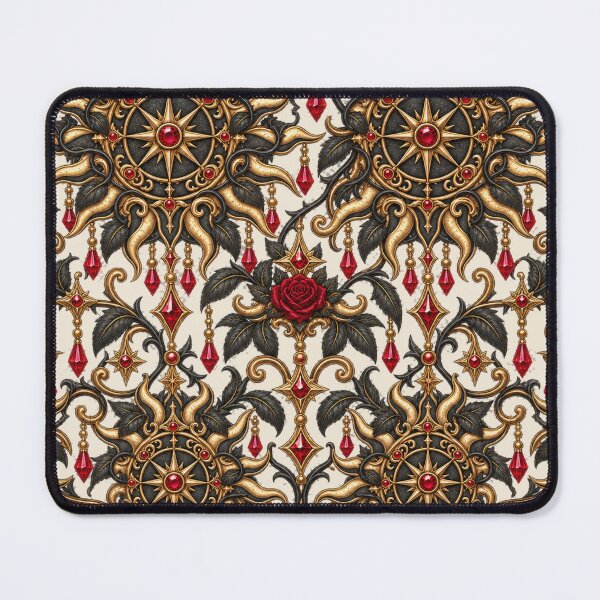 Item preview, Gothic Sun and Roses – Black Gold Ruby Celestial Design designed and sold by MetaModel Editions.