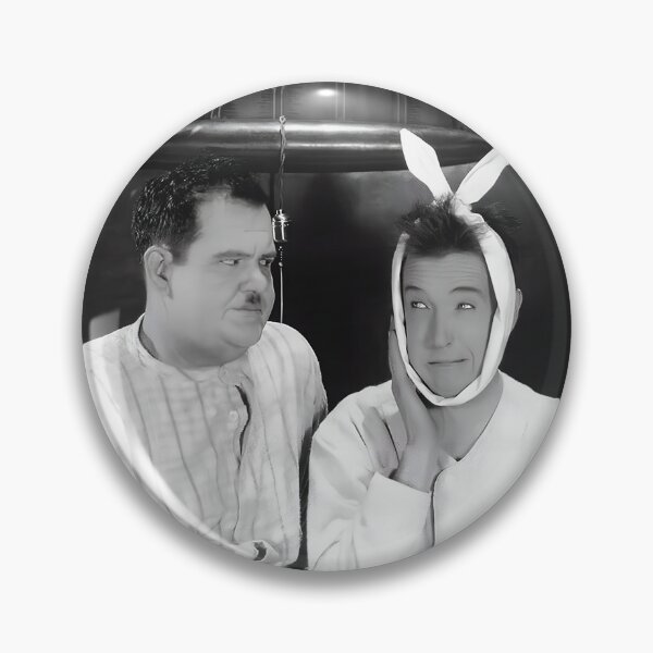 Item preview, Vintage Laurel and Hardy Leave 'em Laughing poster art print black and white photograph from TV show designed and sold by Astrid Arkhangelsky.
