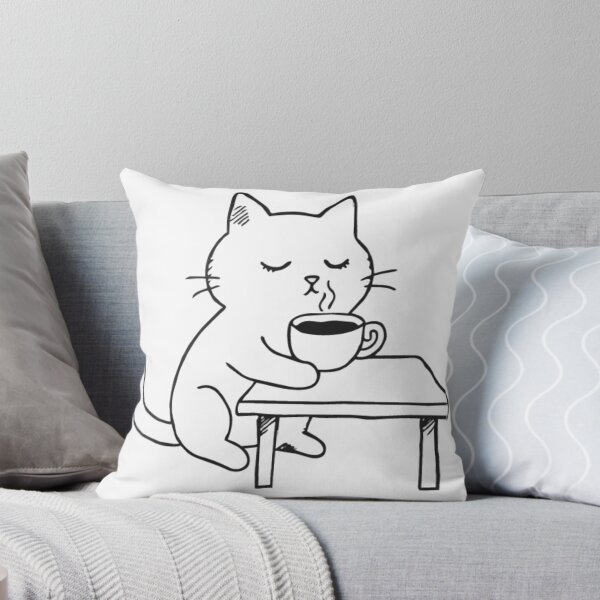 Item preview, cat drinking coffee designed and sold by Na Najah.