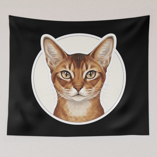 Item preview, Abyssinian Cat Portrait - Realistic Ruddy Cat Illustration designed and sold by Lucid Dream Pixel.
