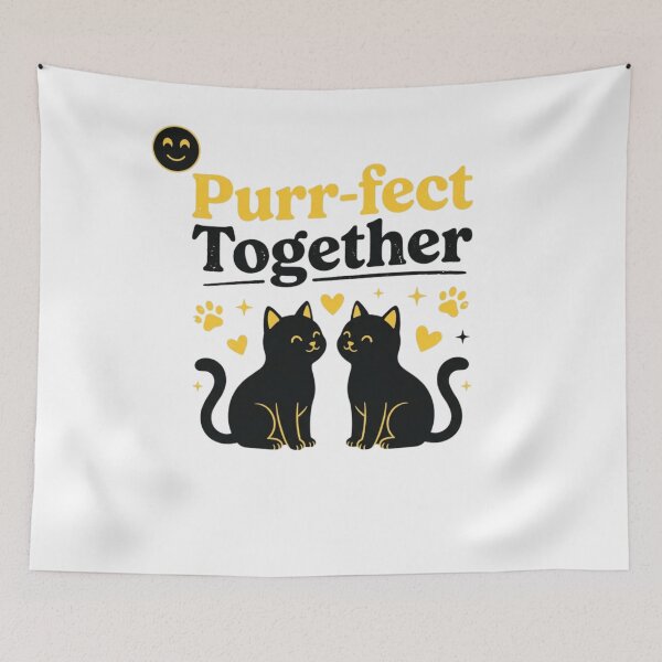 Item preview, Purr-fect Together | Funny Cat Couples Pun | Punderful Corner designed and sold by Punderful Corner.