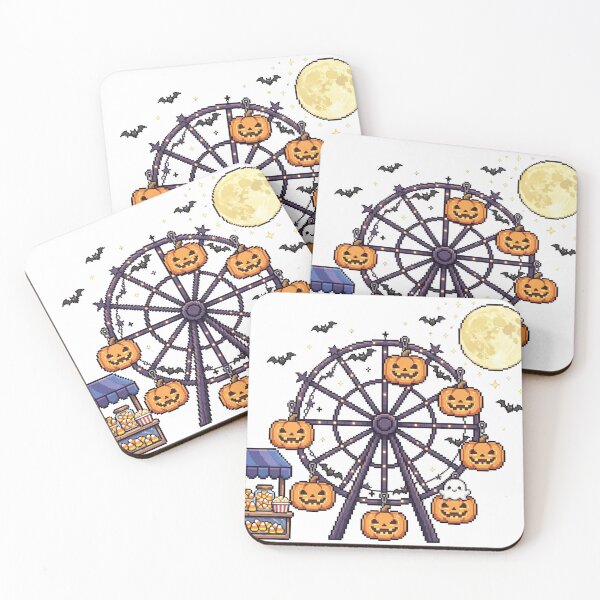 Item preview, Pumpkin Ferris Wheel Pixel Art Halloween Carnival designed and sold by Ebodega.