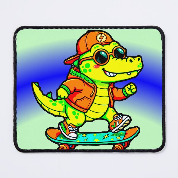 Item preview, Cool Crocodile Skater Dino Skateboard Orange Cap Glasses Funny designed and sold by AstronautMerch.