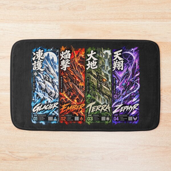 Item preview, Elemental Mecha Guardians – Ice Fire Earth Storm designed and sold by slemfiskz.