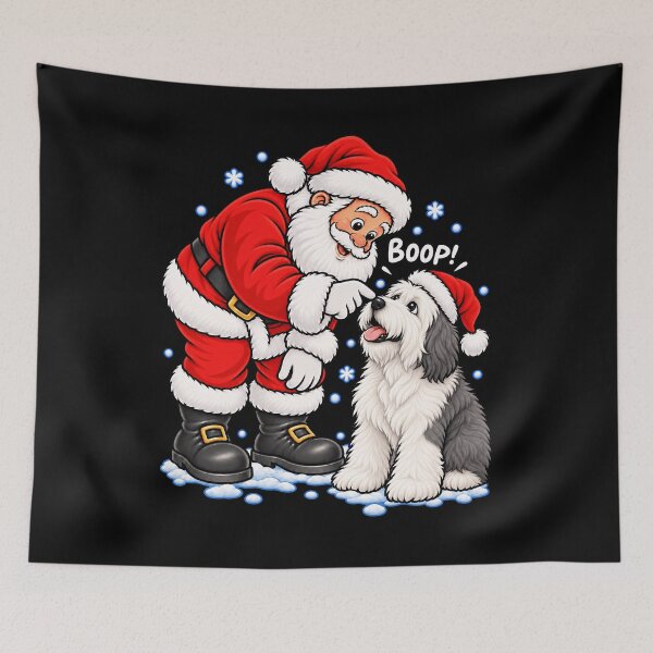 Item preview, Funny Old English Sheepdog Santa Boop Merry Chirstmas Mom Dad designed and sold by rafaeltto.