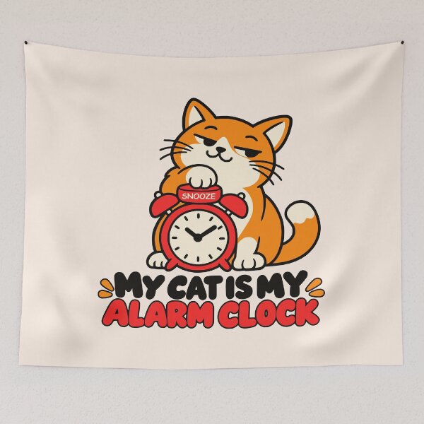 Item preview, Sleepy Orange Cat Is My Alarm Clock Relatable designed and sold by MavtM.