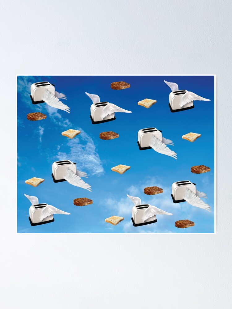 "Flying Toasters" Poster by CrescentPhresh Redbubble