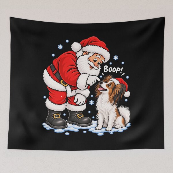 Item preview, Funny Papillon Dog Santa Boop Merry Chirstmas Mom Dad designed and sold by rafaeltto.