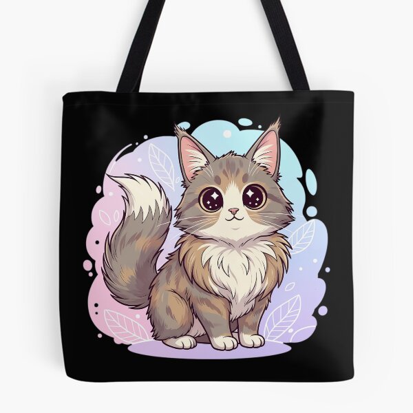 Item preview, Kawaii Maine Coon Cat - Cute Fluffy Pastel Kitten Illustration designed and sold by Lucid Dream Pixel.