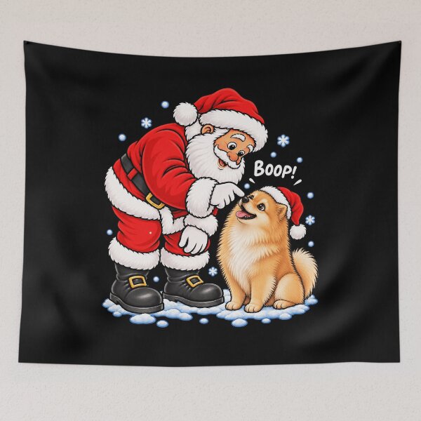 Item preview, Funny Pomeranian Dog Santa Boop Merry Chirstmas Mom Dad designed and sold by rafaeltto.
