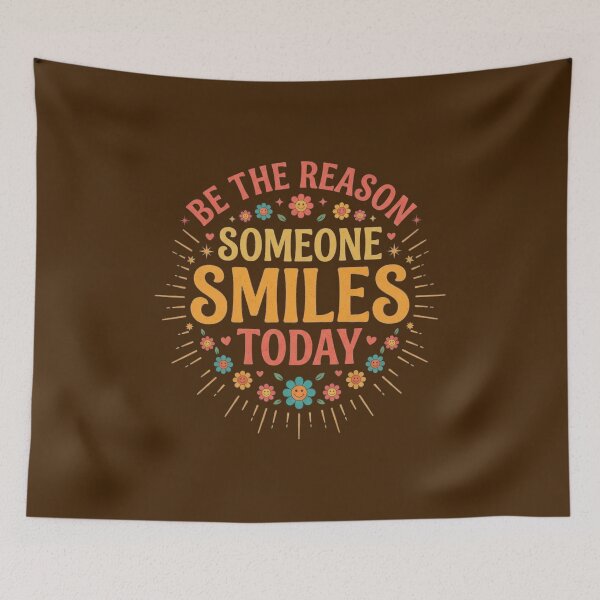 Item preview, Be The Reason Someone Smiles Today – Retro Positive Quote designed and sold by Evelashop.