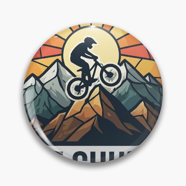 Item preview, Dirt Church - Stained Glass Mountain Biking Sunset Sticker designed and sold by Kushwaha18.