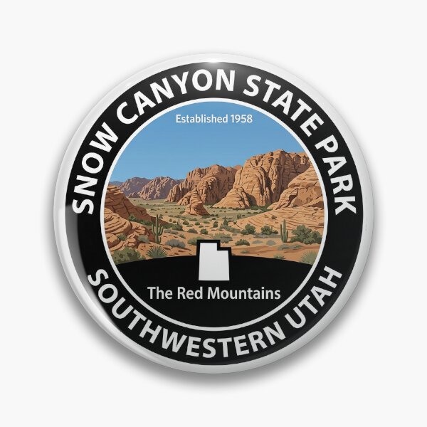 Item preview, Snow Canyon State Park Utah Vintage Desert Landscape Badge designed and sold by YOUNG DREAM STORE.