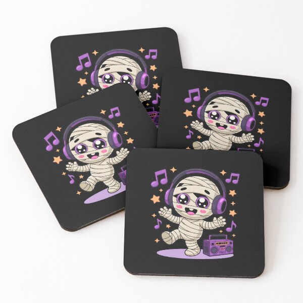 Item preview, Cute Kawaii Mummy Dancing With Headphones designed and sold by DariaOltes.