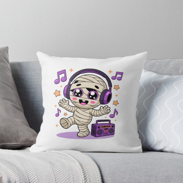Item preview, Cute Kawaii Mummy Dancing With Headphones designed and sold by DariaOltes.