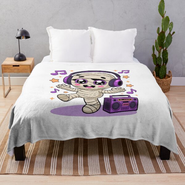 Item preview, Cute Kawaii Mummy Dancing With Headphones designed and sold by DariaOltes.