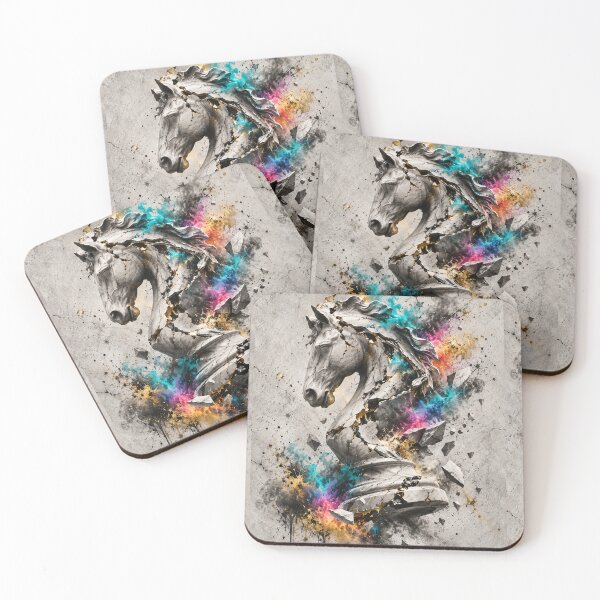 Item preview, Cracked Stone Horse Art - Colorful Abstract Equine Design designed and sold by Personiq Kaleido.