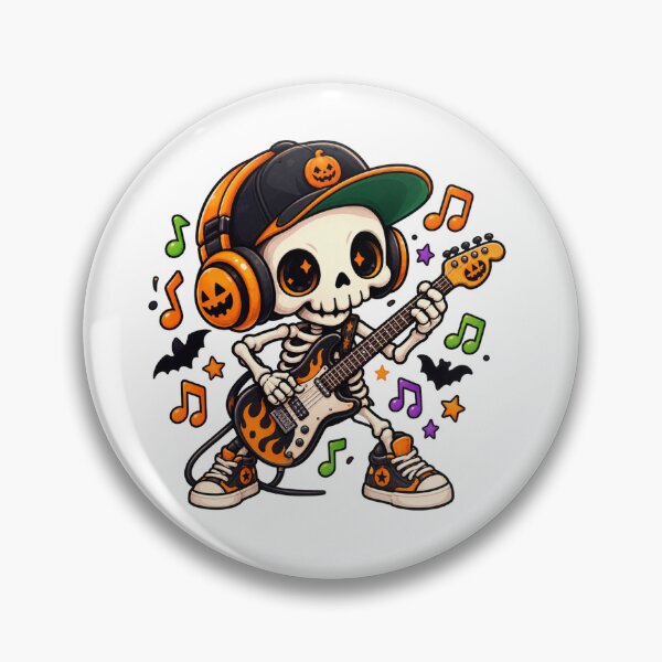 Item preview, halloween skeleton dj with guitar and music notes design designed and sold by DariaOltes.