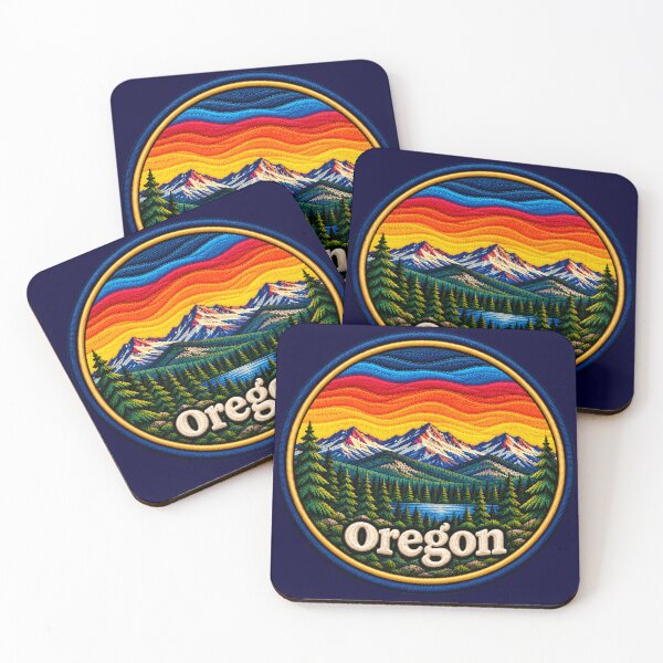 Item preview,  Oregon Three Sisters Embroidered Sunset Patch designed and sold by Swanny's Custom T-shirt and Gift Designs.