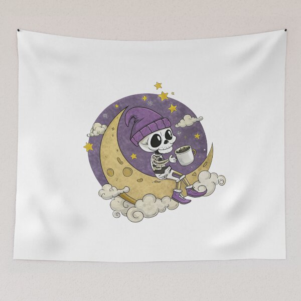 Item preview, space panda astronaut holding mug with stars and clouds, cute sci fi bedtime vibe designed and sold by DariaOltes.