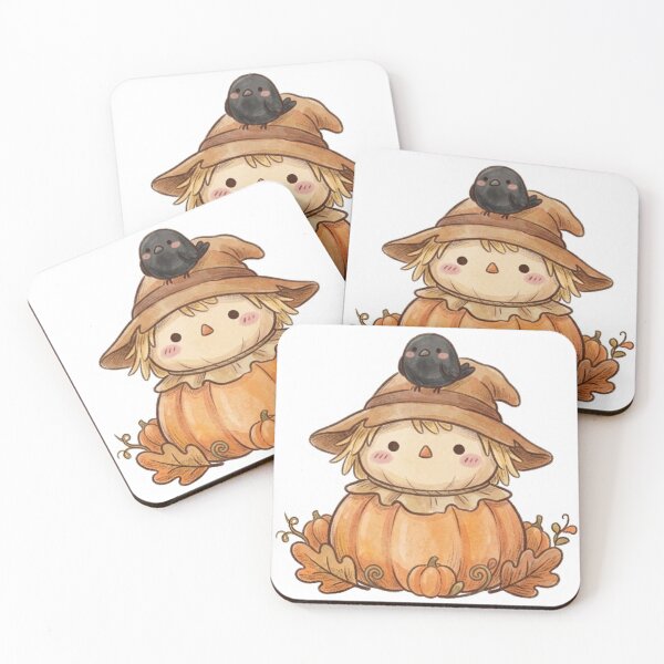 Item preview, Cute Kawaii Scarecrow and Little Crow - Autumn Harvest Sticker designed and sold by 0Zetgest.