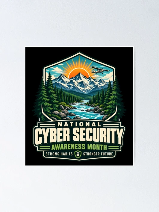 Thumbnail 1 of 3, Poster, Cyber Security Awareness Month designed and sold by ROUX-ART.