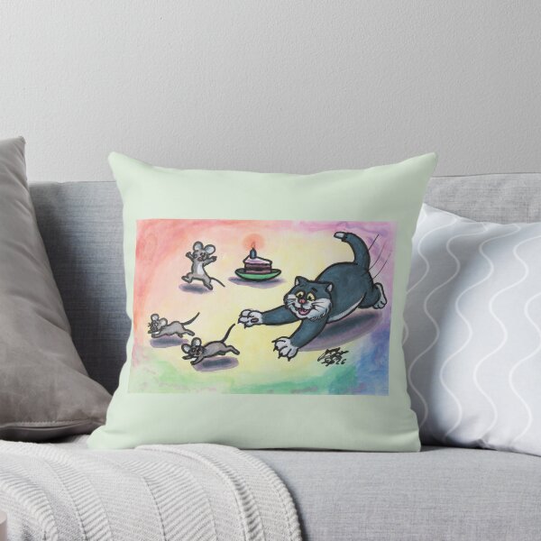 Item preview, Watercolor Illustration Cat Cartoon Cake Mouse Comic Mice designed and sold by Jonah Augustin Gray.