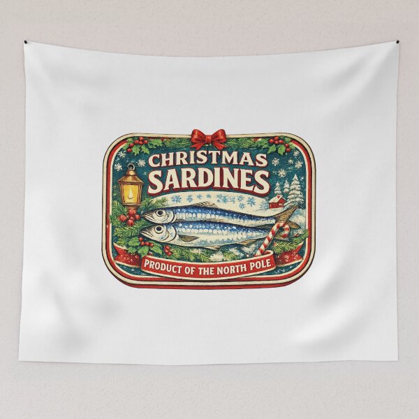 Item preview, Christmas Sardine Can Vintage Tin Label North Pole Retro Gift designed and sold by Artycom.