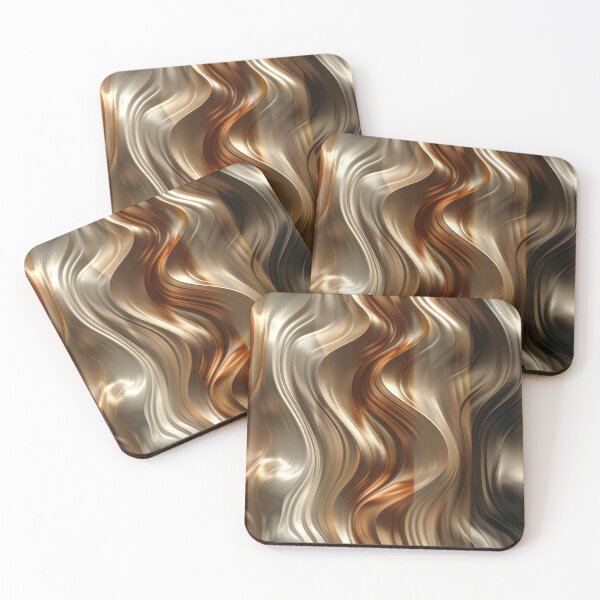 Item preview,  Modern Abstract Metallic Waves and Fluid Digital Art designed and sold by MargaretWiktor.