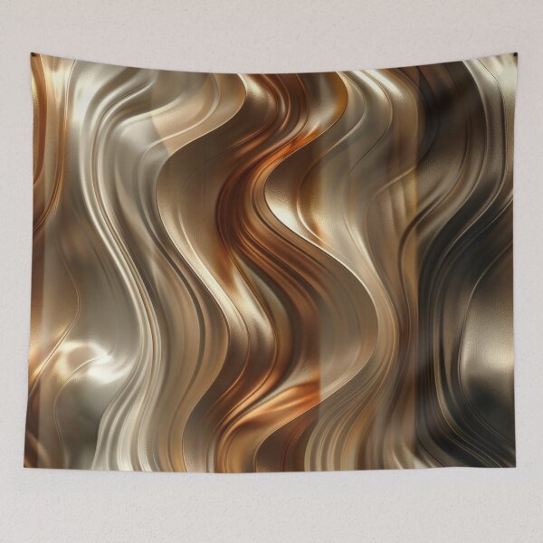 Item preview,  Modern Abstract Metallic Waves and Fluid Digital Art designed and sold by MargaretWiktor.
