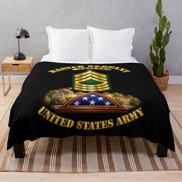 Item preview, Army - Master Sergeant - MSG - Retired with Monument and Cased Flag - 3D - Transparent designed and sold by Military Insignia Products.